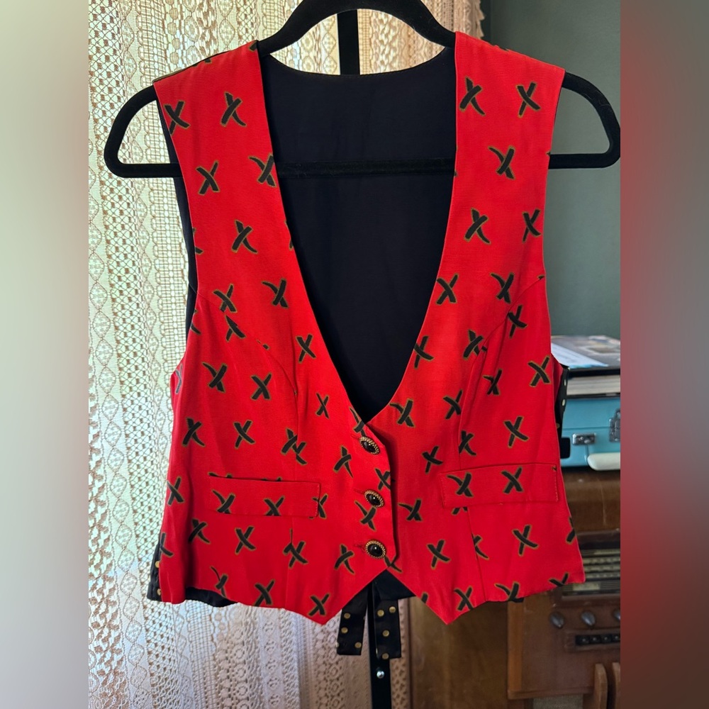 VTG Red and Black Women's Vest
